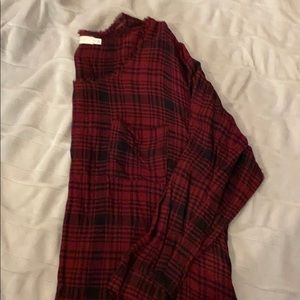 Never worn pullover plaid blouse